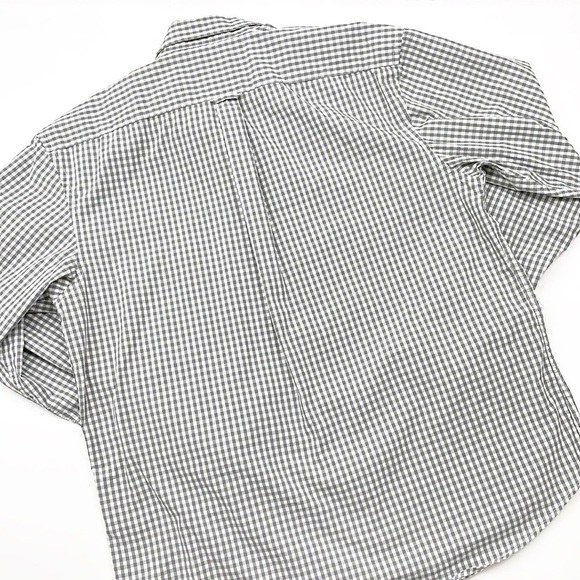 Izod gray/white plaid print men's long sleeve button down shirt - Picture 2 of 5